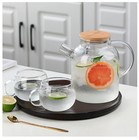 1 8l Glass Teapot With Bamboo Lid - Heat-resistant Thickened Tea Pitcher