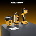 Cordless Led Work Light 2-in-1 Compatible With Dewalt 20v Max Battery