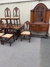 67512   1930s Hanover Cabinet Co  Dining Set With Hutch And Chairs