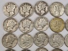 Roll Of 50 Silver Mercury Dimes  5 Face Value 90  Silver Coins Mixed Dates  Elm3