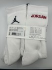 Nike Air Jordan 6 Pack Crew Socks In White Size Youth 5y-7y - Nip Jumpman Logo