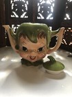 Vintage Lefton Pixie elf Head Teapot 