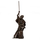 A Fine Japanese Meiji Period Antique Bronze Sculpture Of A Samurai Warrior