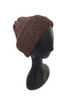 Handmade Double Thickness Knit Hat Brim Or Slouch Adult Unisex Beanie - Brown
