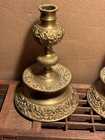 Antique Pair Of Cast Bronze Late 18th Century Candlesticks 8    Tall