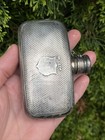 Antique Sterling Silver Flask Whiskey Small 3oz English Hallmarked No Mono