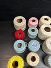Misc Lot Of 19 Partial Balls Of Crochet Thread Some Small Large Various Colors