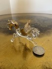 Hand Blown Pegasus Horse Crystal Clear Glass Figurine-gold Gild 2   
