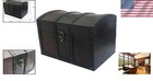 Antique-style Wooden Treasure Chest - Secure Decorative Storage Box With Leather