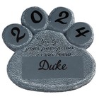 Pet Cat Dog Memorial Paw Print Stone Personalize Free Beloved Departed Grave