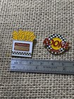 Vtg Lot Of 2 Checkers Burgers Fries Colas Fast Food Restaurant Enamel Pins  read