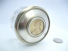 Antique La Pierre Sterling Silver Cut Crystal Vanity Powder Jar Photo Window Lid