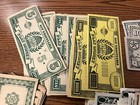 Large Lot Of Vintage Play Money Paper Hunky Dory Hay Tex