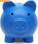Piggy Bank For Kids Unbreakable Plastic Coin Money Saving Box Dark Blue