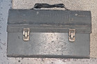 Vintage American Thermos Bottle Co Dome Top Lunchbox Metal Leather Handle