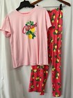 New Joyspun Women Pajama Set Pants With Pockets Pink Coral Lemons Many Sizes