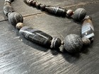 Himalayan Tibetan Agate Beads Necklace   Genuine Handcrafted Dzi Style Agate