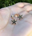 2 00 Ct Round Cut Black Diamond Star Shaped Stud Earring 14k Rose Gold Finish   