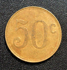 Unknown Vintage Trade Token 50c 2-sided Antique Coin 50   Cents  