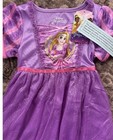 Disney Rapunzel Toddler Girls Short Sleeve Princess  Purple Nightgown Size 4