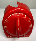 Vtg Lux Kitchen Timer Red Minute Minder Works  cracked Though 