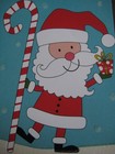 Unused Vintage Greeting Card Design Scapes Christmas Santa W  Candy Cane Glitter