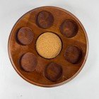 Vintage Mid Century Modern Wooden Serving Tray 12 Inch Mcm Barware Decor