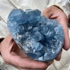 2 2lb Natural Blue Celestite Crystal Geode Quartz Cluster Mineral Specimen