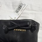 Coach Black Sheep Leather Gloves Merino Wool Lined Bow Logo 6 1 2 F32708