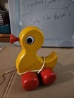  Wooden Wood Pull Toy Chicken Duck Vintage Preschool Retro Trl8 155