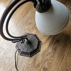 Vintage Cheyenne Company Art Nouveau Lamp 15  Frosted Glass Bronze Finish 