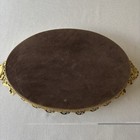 Vintage Ornate Gold Mirrored Vanity Tray 21    X 12    X 1 1 2corduroy Backing