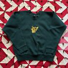 Vintage Y2k Embroidered Logo Pikachu Sweatshirt Youth As Is Worn Green