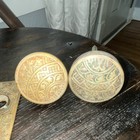 Antique Brass Ornate Door Knob Set With Matching Plates    corbin Ceylon    C 1895