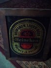 Heineken Lager Beer Advertising Wood Framed Mirror Style Sign Holland 15x19