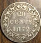 1872 Newfoundland Silver 20 Cents Coin