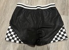 Girls  Checkered Gymnastics Shorts M 7 8 Athletic More Than Magic Black