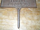 Cast Iron Turtle Crossing Sign Garden Stake Home Decor Pond Plaque 