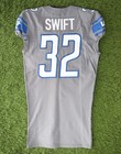 Detroit Lions D andre Swift 2021 Game Issued Gray Alternate Team Football Jersey