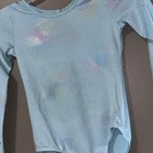 Girls Light Blue Sparkle Long Sleeve Gymnastics Leotard Size 7 8