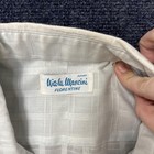 Vintage 70s Nicola Mancini Dress Shirt Mens 17 32 33 White Check Long Sleeve 70s