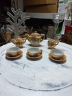 Vintage Japan Porcelain Lusterware Child Tea Set For 3 With Teapot Cream Sugar