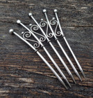 3  Vintage Antique Victorian Hair Combs Sterling Silver   Silver