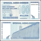 Preorder Ships 4 3 26 Zimbabwe 100 Billion Aa 2008 Agro Lot 100 Unc