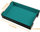 2 Pieces Magnetic Dice Tray Rectangle Folding Dice Rolling Tray Pu Leather Dice 