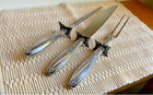 1847 Rogers Bros  Ambassador 3-piece Large   Roast Carving Set Silverplate Exc 