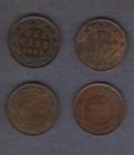 Lot Of 4 Old Canadian 1 Penny Coins   Lot A