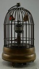 Vintage Decorated Old Copper Carved Bird In Cage Tick Mechanical Table Clock