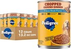 Pedigree Chopped Ground Dinner T-bone Steak  Wet Dog Food  13 2 Oz Cans 12 Pack