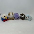 Swibco Puffkins Plush Lot Eagle Raccoon Seal Hippo Guinea Pig Set Of 5 Cute Soft